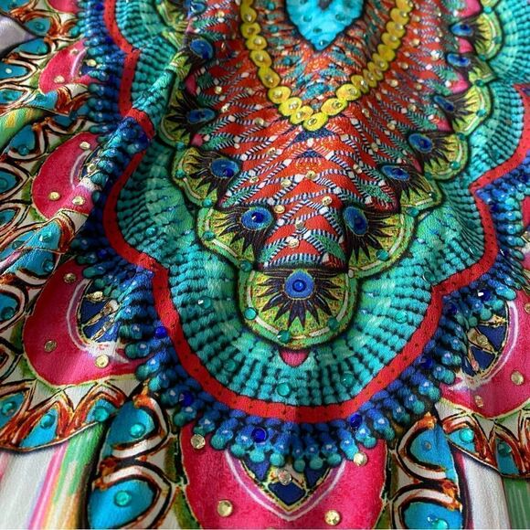 La Moda Clothing Resortwear Multicolored Kaftan Maxi Dress Size S/M - Picture 11 of 12